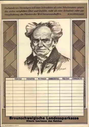Stundenplan Braunschweigische Landesbank Kleinste Sparkasse des Reiches Philosoph Schopenhauer