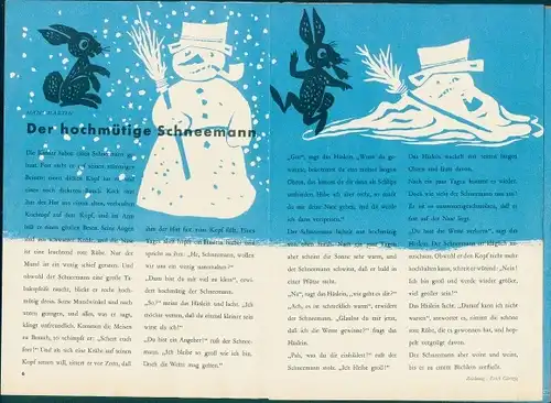 Die ABC Zeitung mit Stundenplan, Heft Jahrgang 1978, Heft 1, der hochmütige Schneemann