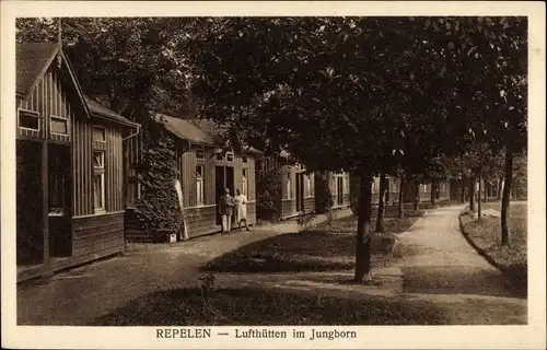 Ak Repelen Moers am Niederrhein, Lufthütten im Jungborn, Wegpartie