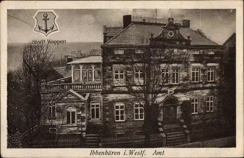 Ak Ibbenbüren in Westfalen, Amtsgebäude, Stadtwappen