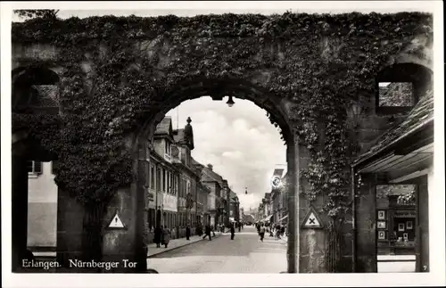 Ak Erlangen in Mittelfranken Bayern, Nürnberger Tor