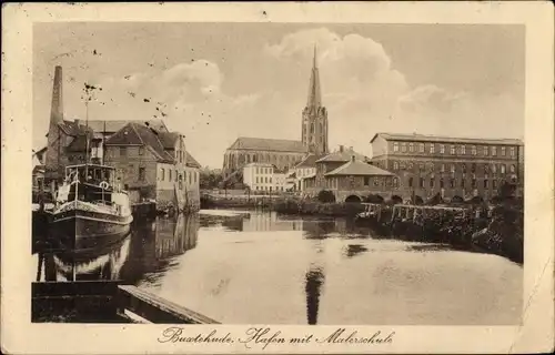 Ak Buxtehude in Niedersachsen, Hafen mit Malerschule