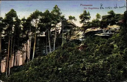 Ak Pirmasens am Pfälzerwald, Kugelfelsen