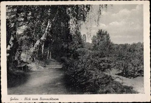 Ak Guben in der Niederlausitz, Blick zum Bismarckturm