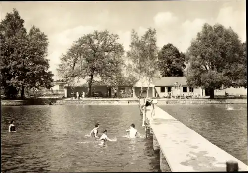 Ak Schildau in Sachsen, Freibad am Neumühlenteich