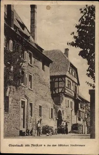 Ak Eberbach am Neckar Odenwald Baden, Partie an der östlichen Stadtmauer