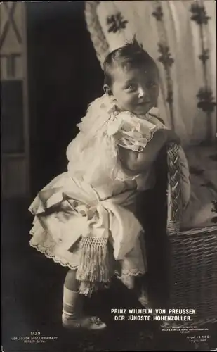 Ak Prinz Wilhelm von Preußen, Der jüngste Hohenzoller, Portrait