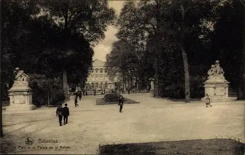 Ak Bruxelles Brüssel Belgien, Le parc et le palais de la Nation