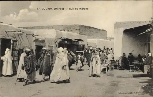 Ak Oudjda Oujda Marokko, Rue du Marche