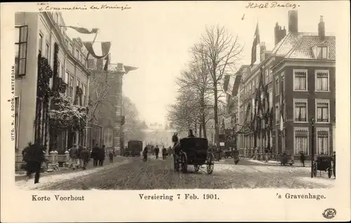 Ak 's Gravenhage Den Haag Südholland, Korte Voorhout, Versiering 7. Feb 1901