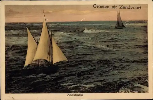 Ak Zandvoort Nordholland Niederlande, Zeestudie