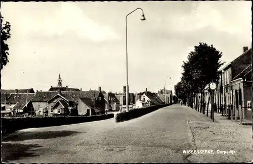 Ak Wissenkerke Zeeland, Dorpadijk, Straßenpanorama