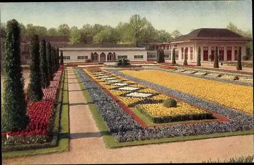 Ak Dresden, Gartenbauausstellung 1926, Schmuckanlage am Haupteingang, Blumenbeete