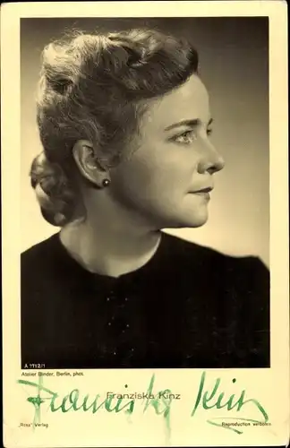 Ak Schauspielerin Franziska Kinz, Portrait mit Hut, Ross Verlag A 1712/1