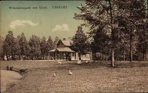 Ak Utrecht Niederlande, Wilhelminapark met Kiosk