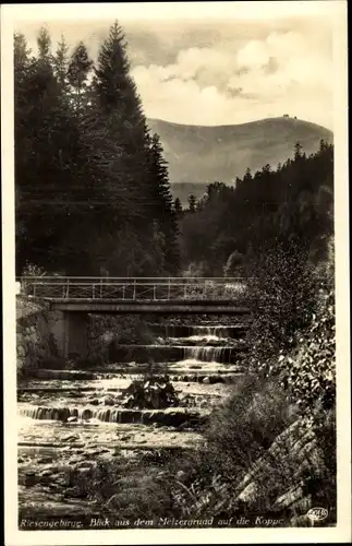 Ak Karpacz Krummhübel Riesengebirge Schlesien, Melzergrund, Wasserfall