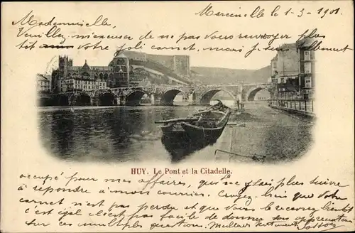 Ak Huy Wallonien Lüttich, Le Pont et la Citadelle