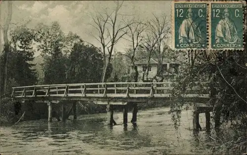 Ak Coimbra Portugal, Ponte de madeira sobre um dos riachos do Choupal