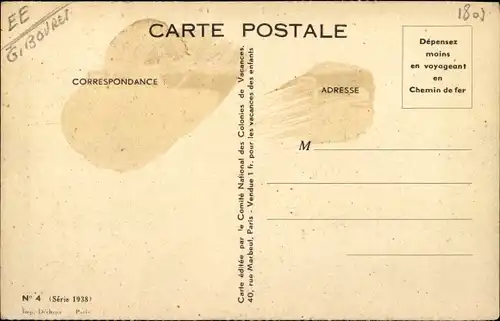 Künstler Ak Bouret, Germaine, Y a de la joie, Kinder spielen auf einer Wiese