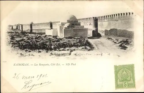 Ak Kairouan Tunesien, Les Remparts, Cote Est, Festungsmauer