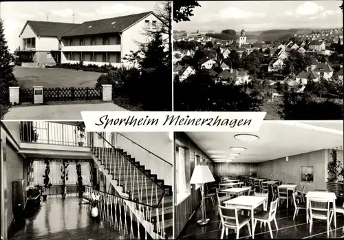 Ak Meinerzhagen im Sauerland, Sportheim, Außenansicht, Panorama, Speisesaal