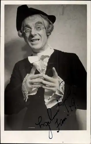 Foto Ak Portrait eines Künstlers, Autogramm, Unbekannte Persönlichkeit