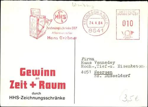 Ak Reklame, HHS Zeichnungsschränke, Hans Gräbner