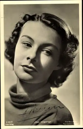 Ak Schauspielerin Ilse Werner, Portrait, Autogramm