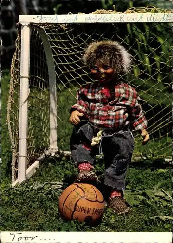 Ak Igel Mecki, Fußballspiel, Tor, Ball