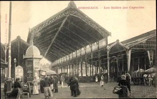 Ak Bordeaux Gironde, Les Halles des Capucins