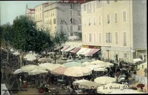 Ak Nice Nizza Alpes Maritimes, Le Grand Marché