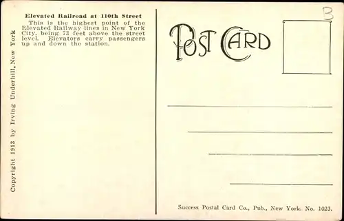 Ak New York City USA, 110th Street elevated curve, Bahnstrecke