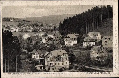 Ak Finsterbergen Friedrichroda im Thüringer Wald, Blick vom Oelberg