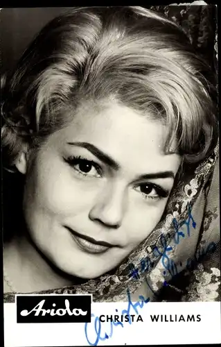 Ak Sängerin Christa Williams, Portrait, Autogramm