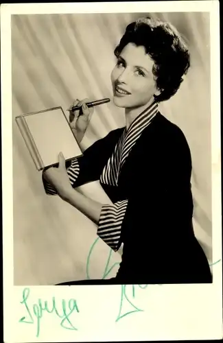 Foto Ak Schauspielerin Sonja Ziemann, Portrait, Autogramm