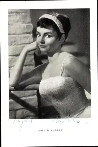 Ak Schauspielerin Ingrid Andree, Portrait, Autogramm