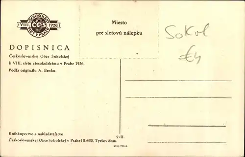 Künstler Ak Benku, A., Prag, Obce Sokolskej VIII sletu vsesokolskemu 1926, Turnfest