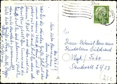 Ak Hamburg Nord Fuhlsbüttel, Flughafen, Propellermaschine