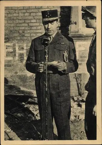 Ak Scheibenhardt in der Pfalz, 24 mars 1945, liberation, premier message du General de Lattre