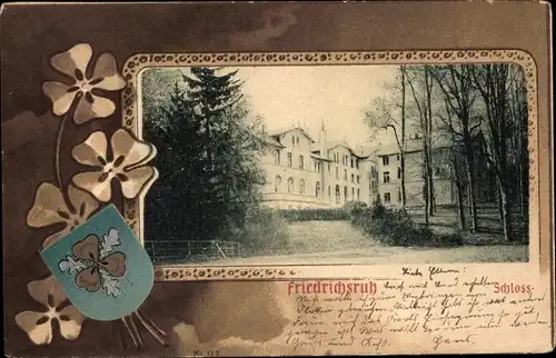 Wappen Passepartout Ak Friedrichsruh Aumühle im Herzogtum Lauenburg, Schloss