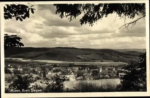 Ak Müsen Hilchenbach in Westfalen, Durchblick zum Ort