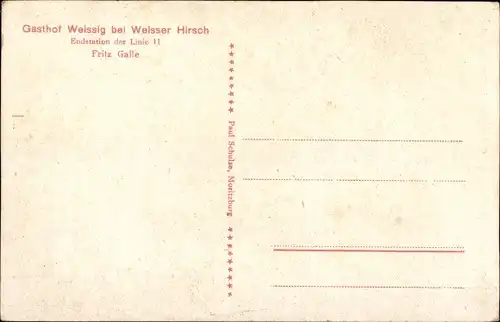 Ak Dresden Weißer Hirsch, Gasthof Weissig, Fritz Galle, Innenansicht