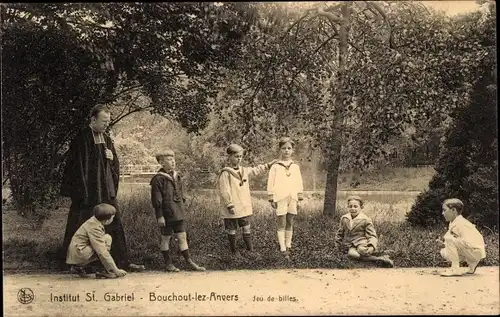 Ak Boechout Flandern Antwerpen, Bouchout-lez-Anvers, Institut St Gabriel, Jeu de billes