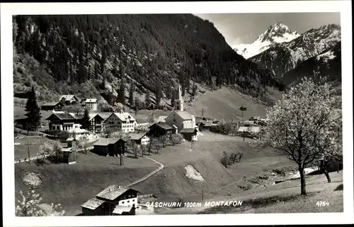 Ak Gaschurn Montafon Vorarlberg, Totalansicht vom Ort