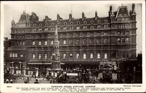 Ak London City England, Charing Cross Station