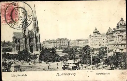 Ak Wien 9 Alsergrund Österreich, Votivkirche, Maximilianplatz