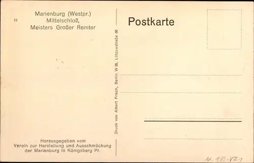 Ak Malbork Marienburg Westpreußen, Großer Remter im Mittelschloss