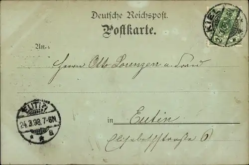 Mondschein Ak 50 Jahrfeier der Erhebung Schleswig Holsteins 1848-1898, Chemnitz, Bellmann, Denkmal