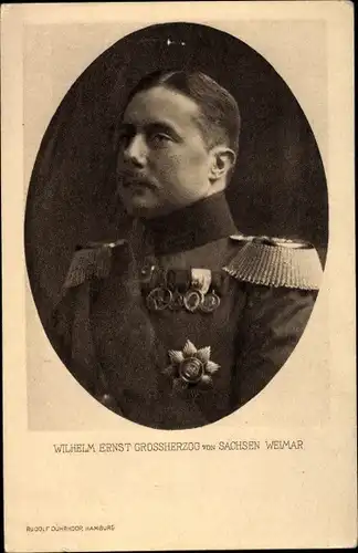 Ak Großherzog Wilhelm Ernst von Sachsen Weimar Eisenach, Orden