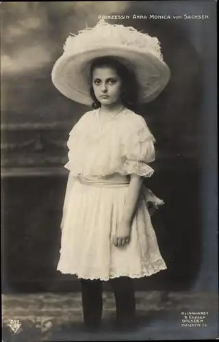 Ak Prinzessin Anna Monika Pia von Sachsen